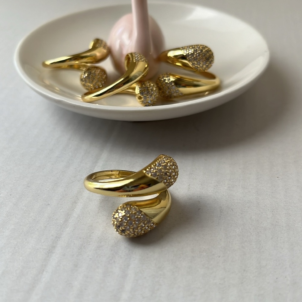 Rhodium Ring Gold Tone